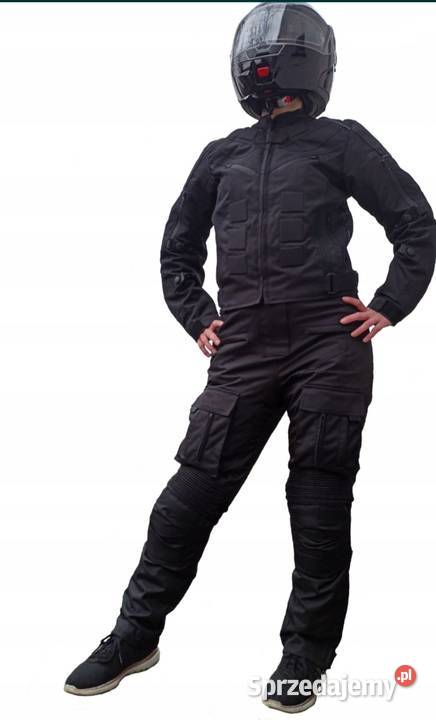 Damskie spodnie motocyklowe czarne tekstylne Witnica