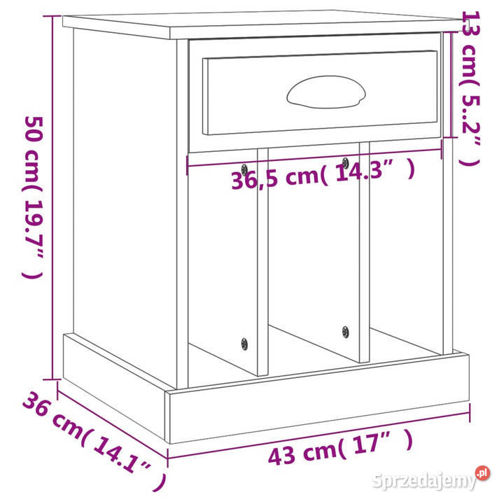 Szafki nocne 2 czarne 43x36x50 WM816347 Nocne mazowieckie sprzedam