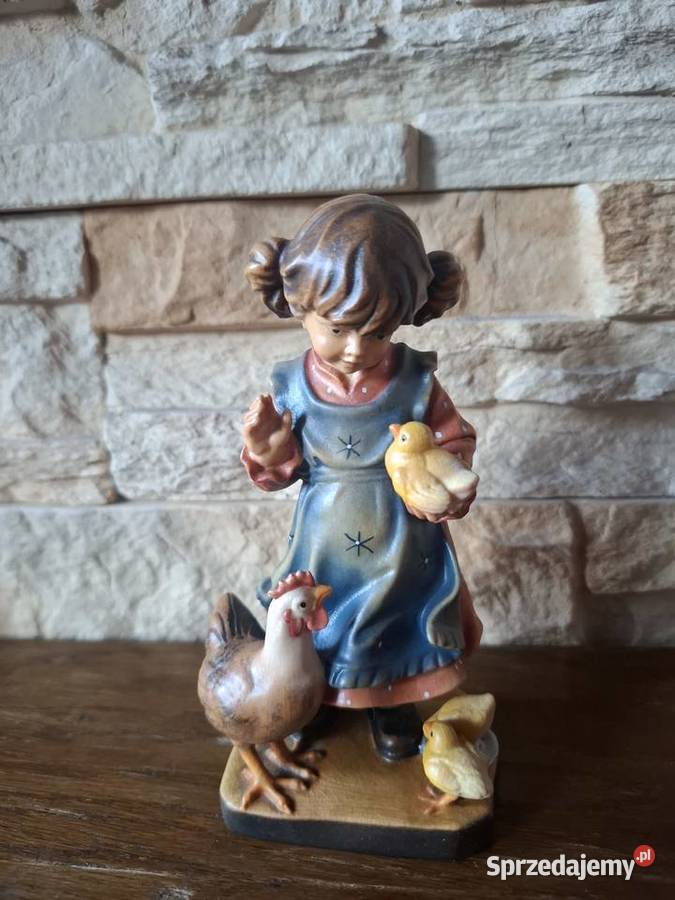 Rzeźby z drewna piękne malowane Lubień