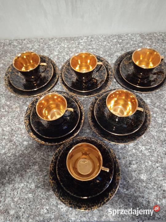 Zestaw filiżanek z talerzykami z Chodzieży Talerze i talerzyki Pabianice sprzedam