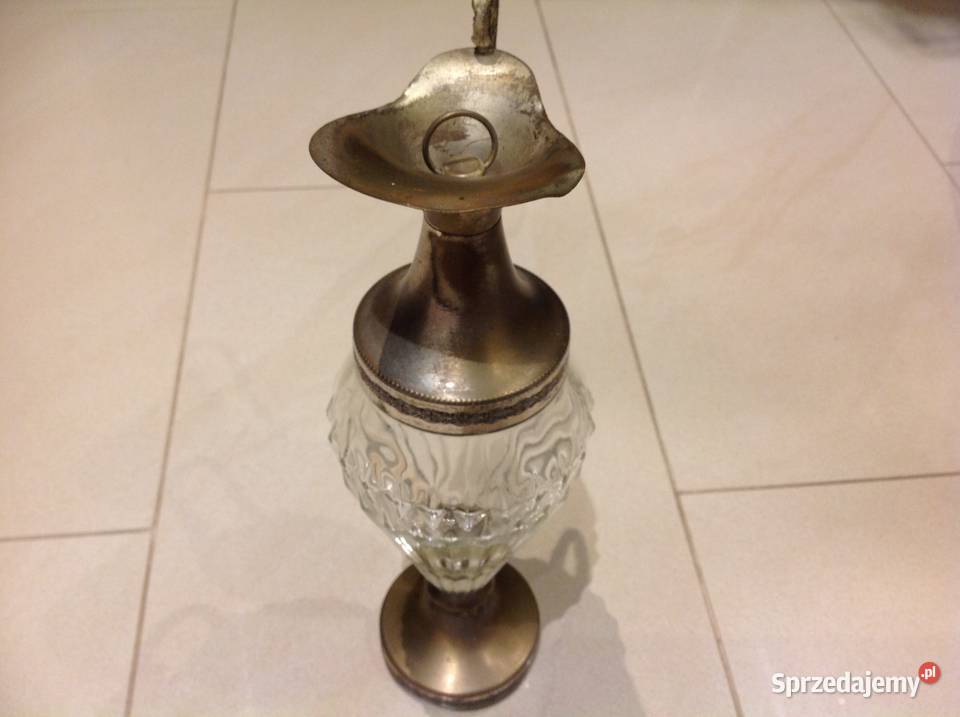 Stara Karafka Szkło Metal srebrzony Nowa Sól