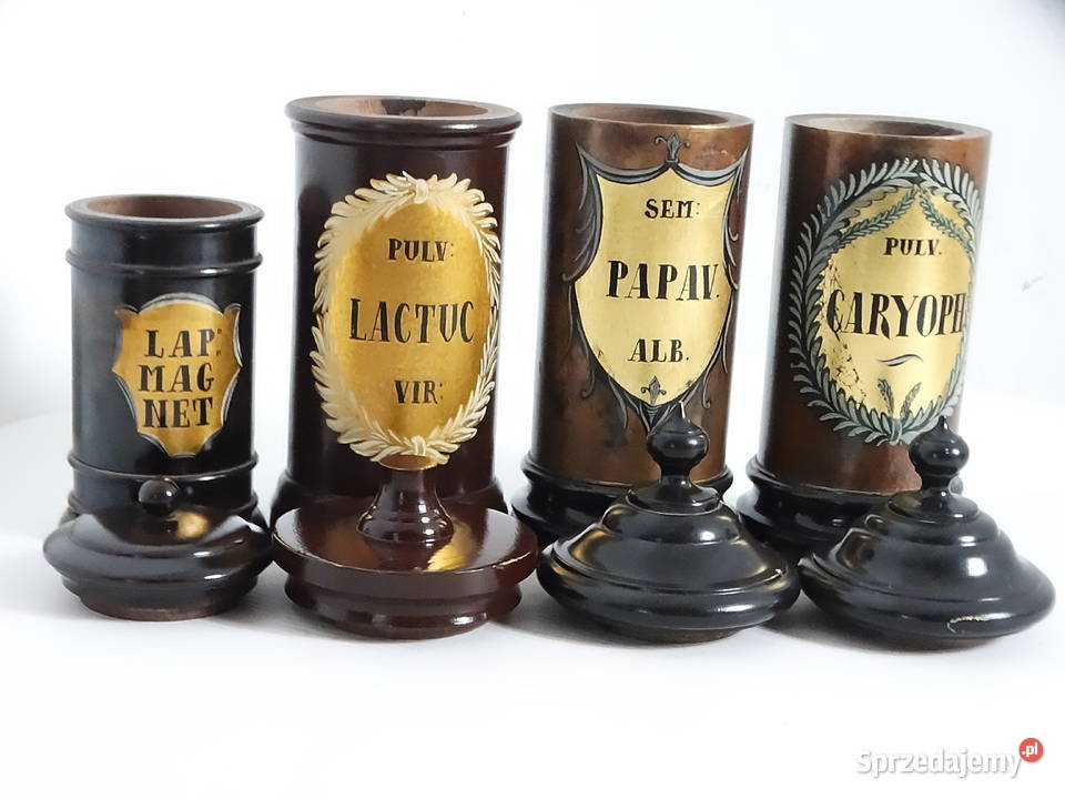 Unikatowe Puzdra Apteczne Drewno Toczone XIX w Biłgoraj sprzedam