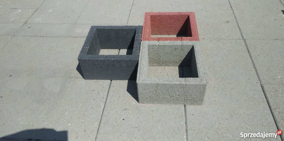 Gazony ogrodowe kwadrat wysokość 20 cm donice betonowe