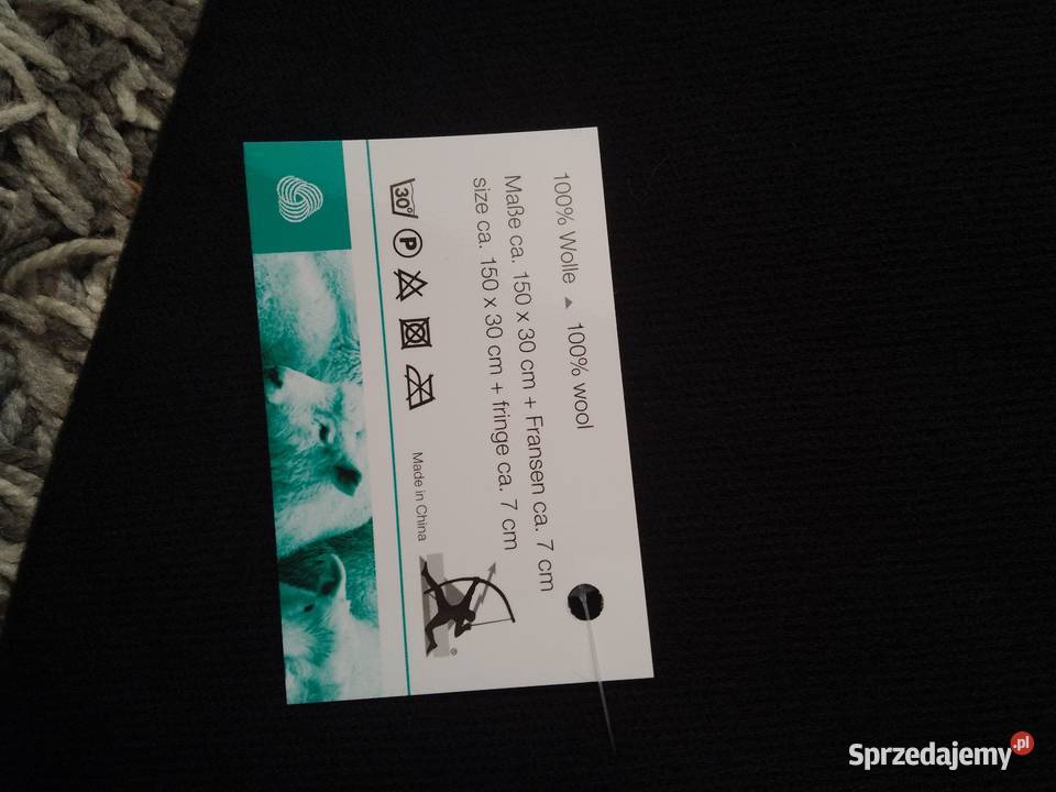 Szal szalik damski wełna czarny Chrzanów