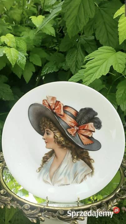 LIMOGES Monreau Secesyjny portret damy z epoki Porcelana i szkło łódzkie Pabianice