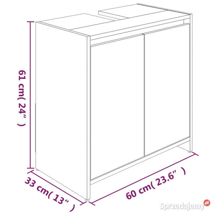Szafka łazienkowa przydymiony dąb 60x33x61 Warszawa