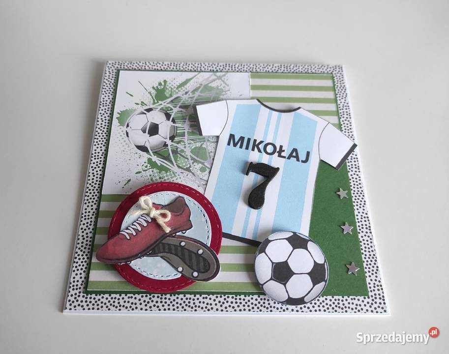 Kartka ręcznie robiona na urodziny pilkarza