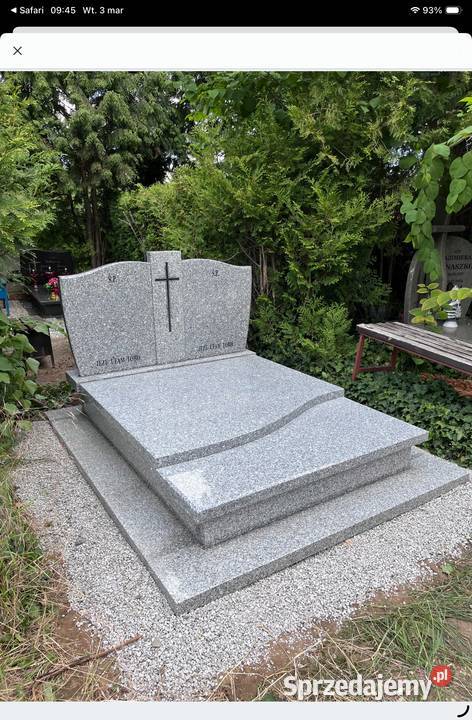 NAGROBEK GRANITOWY PODWÓJNY Z MONTAŻEM GRANIT Konary