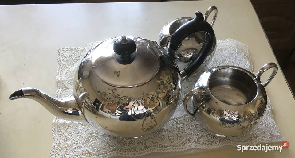Posrebrzany komplet do kawy 19001940 Kraków
