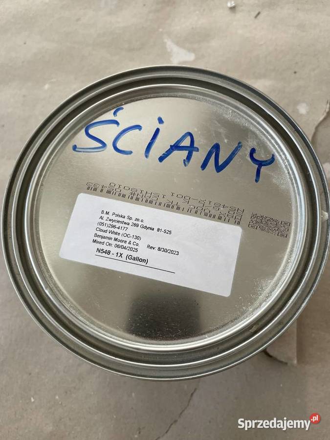 Farba Benjamin Moore Cloud White OC130 2 galony Gdynia
