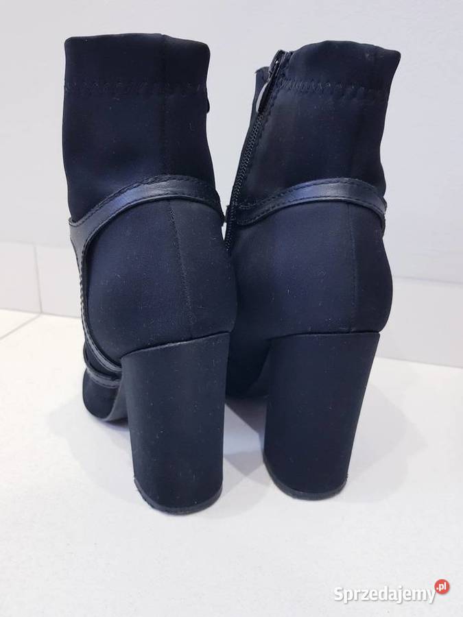 Damskie jesienne botki na słupku z ćwiekami śląskie Dąbrowa Górnicza