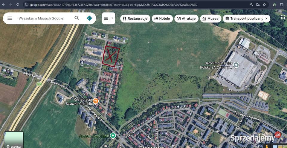 LUBIN 1 HA GRUNTU BUDOWLANEGO POTENCJAŁ 260zł/m2