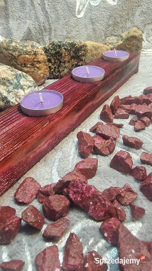Świecznik Shou Sugi Ban drewno świerkowe Sępopol sprzedam