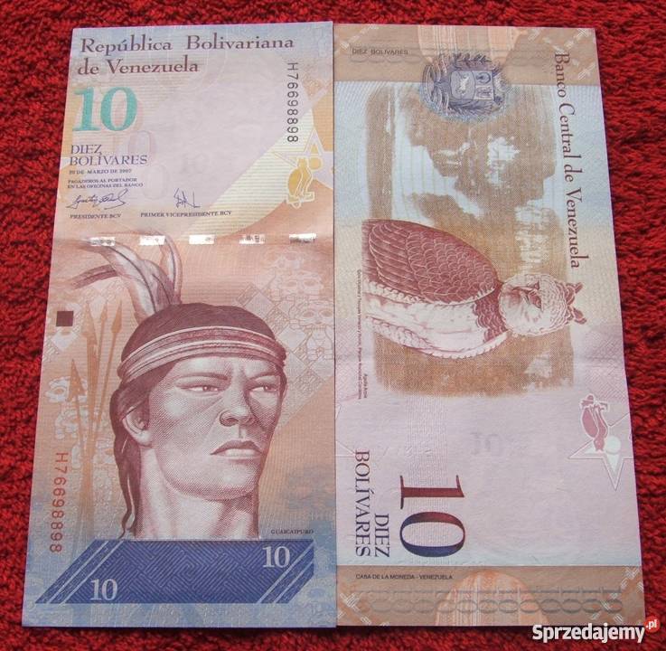 WENEZUELA 10 Bolivarów INDIANIN Kolekcjonerski Banknot UNC