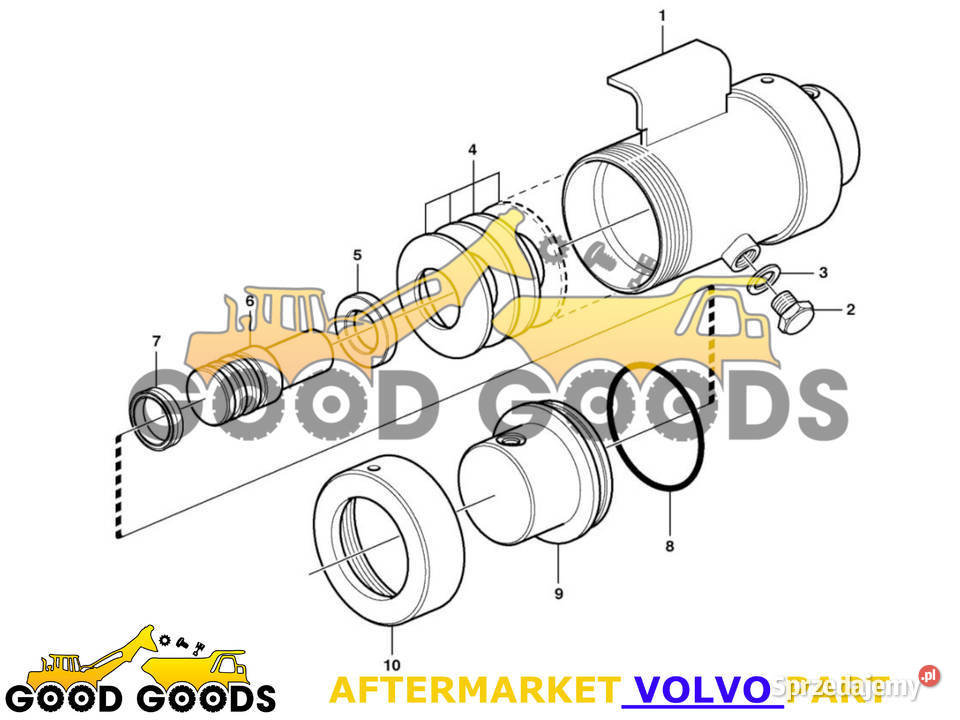 VOLVO CYLINDER DRGAŃ SKRĘTU 11119171 11119170 Części do maszyn budowlanych Władysławów