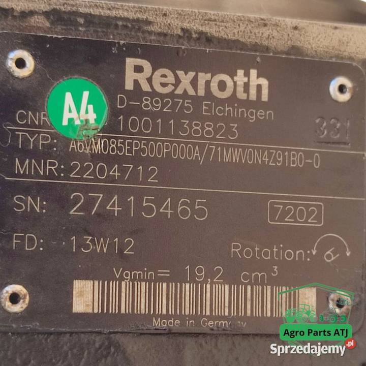 Hydromotor Pompa 1001138823 Rexroth A6VM085 Ciechanowiec