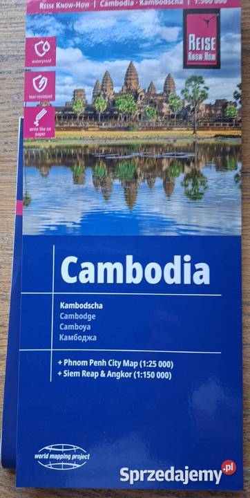 Cambodia Kambodża 1500 000 mapa Mapy i przewodniki Kraków