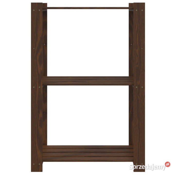 Regał z 3 półkami brązowy 60x38x90 lite drewno mazowieckie