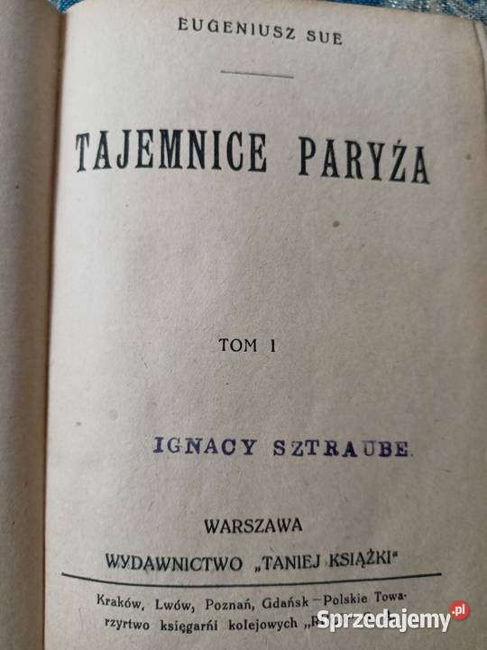 Tajemnice Paryża książki przedwojenne aukcje sprzedam