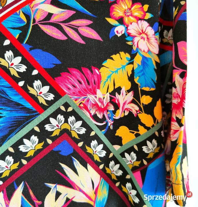 Koszula męska luźna M L czarna wzór orientalny Szczecin