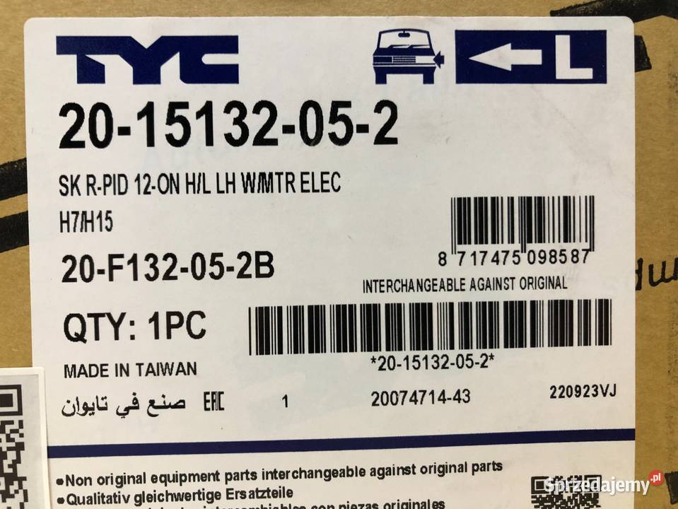 SKODA RAPID 072012032017 REFLEKTOR LEWY PRZÓD osobowe świętokrzyskie Skarżysko-Kamienna