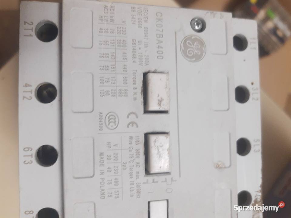 Stycznik 110 A 4 biegowy CK07BA400 600V Lelów sprzedam