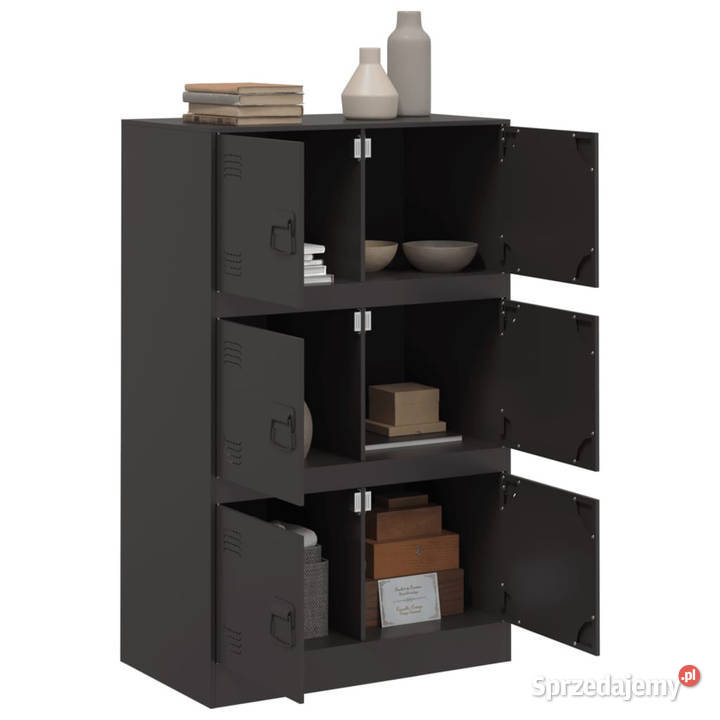Szafka boczna czarna 67x39x107 stal WM841655