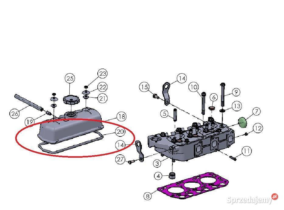Uszczelka pod pokrywę zaworów VST MT180222270 Tajęcina sprzedam