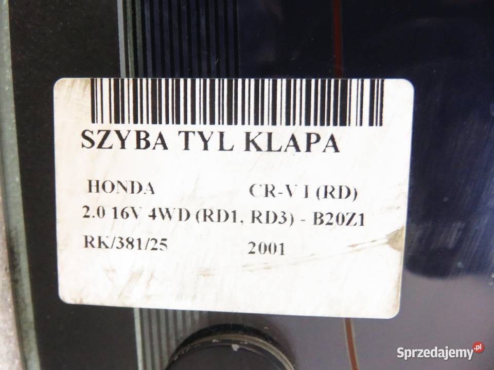 SZYBA TYLNA HONDA CRV I SUV Tylne