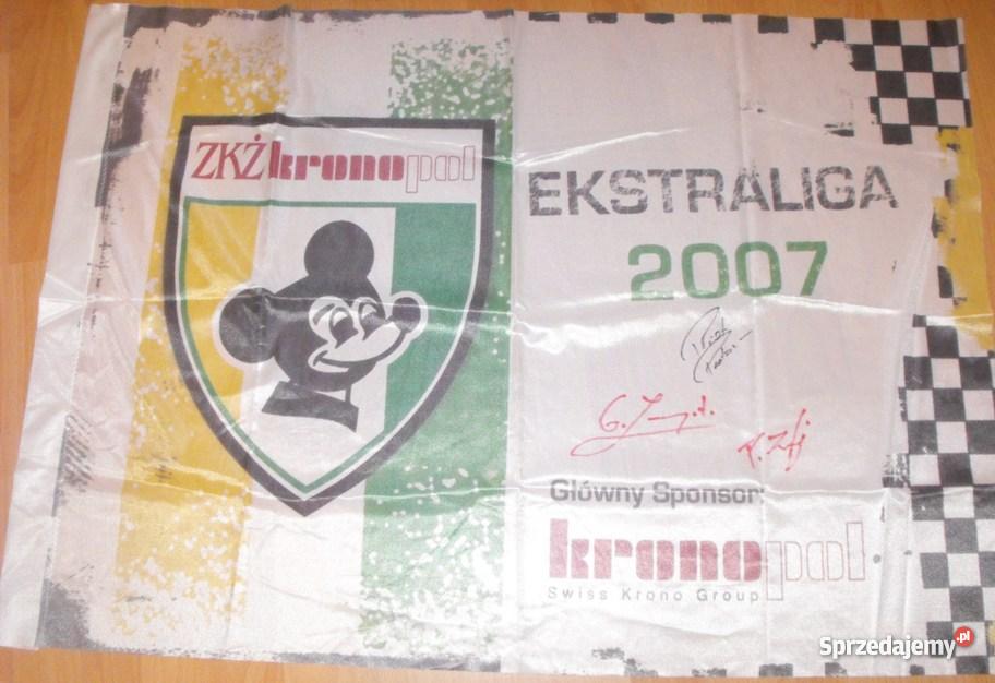 Flaga Falubaz 2007 autografy 2007 ZKŻ Kronopol Nowa Sól sprzedam