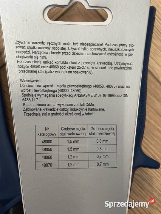 Nożyce do cięcia blachy prawe Lubartów