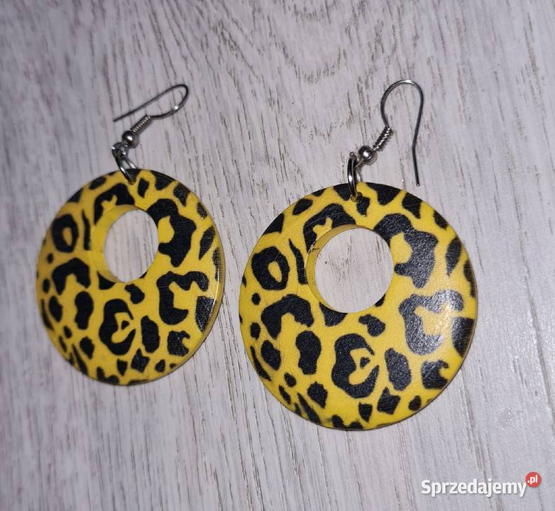 Kolczyki damskie panterka żółty Łódź