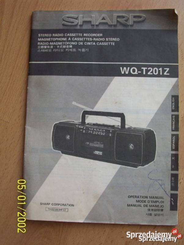 kupujesz instrukcja; do RADIO SHARP;  WQ-I201Z z 1992 r