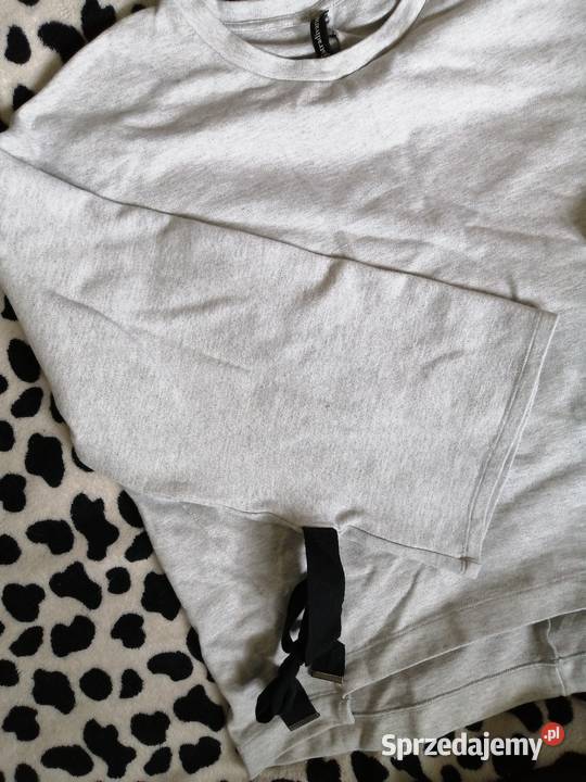 STRADIVARIUS szara bluza szersze rękawy z długi Leszno