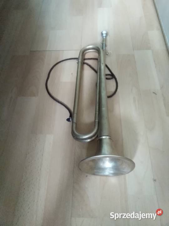 Stara mosiężna trąbka sygnałowa z lat 30 tych Instrumenty dęte małopolskie