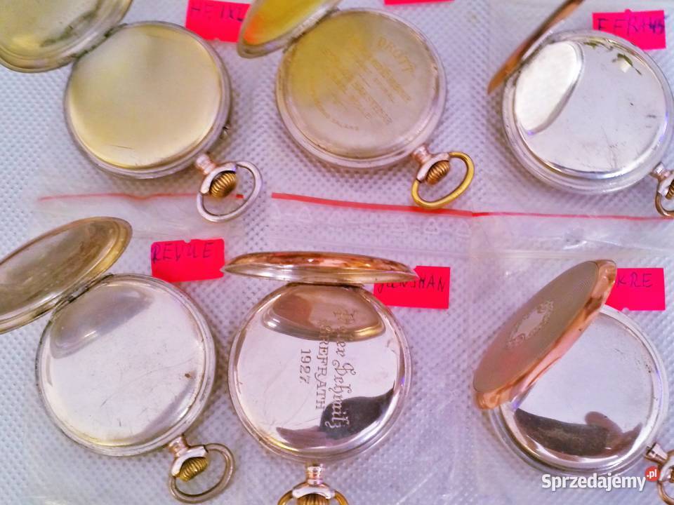 zegarek kieszonkowy złocone 18K złotem Mielec