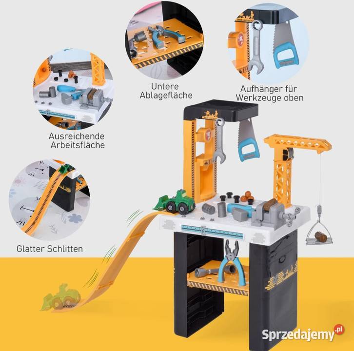 Stół warsztatowy dzieci z akcesoriami Brzesko