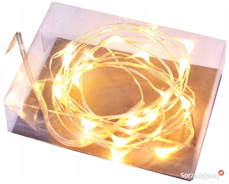 LAMPKI DRUCIKI 20 LED BATERIE BIAŁE CIEPŁE Łódź sprzedam