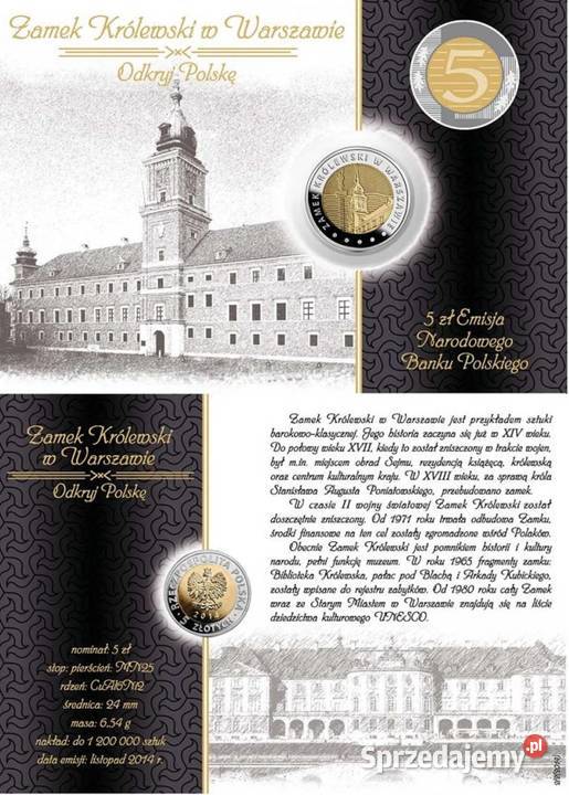 5 Zamek Królewski w Warszawie 2014 blister Ełk