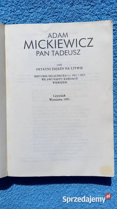 Pan Tadeusz Adam Mickiewicz lektura Małkinia Górna