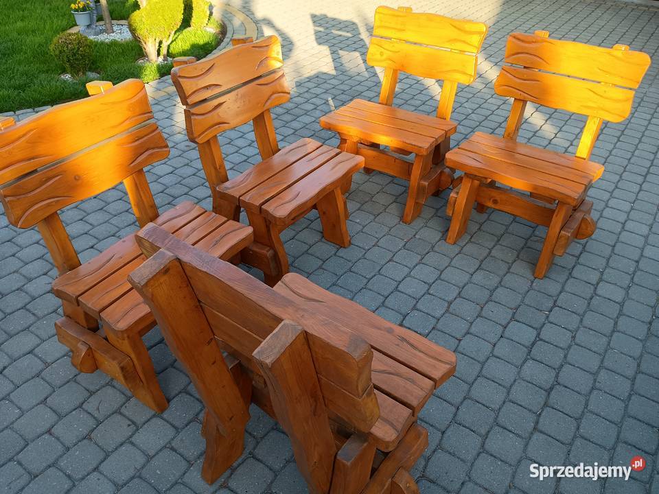 Komplet ogrodowy z drewna 120cm kujawsko-pomorskie Kowalki