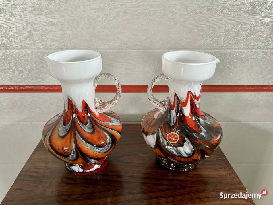 Para szkalnych wazonów włoskich Opaline dolnośląskie