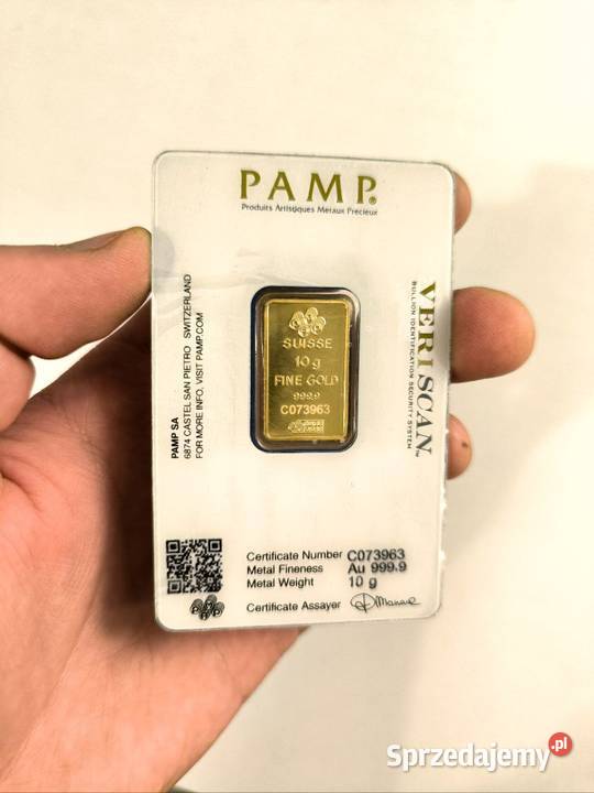Sztabka złota 10g PAMP