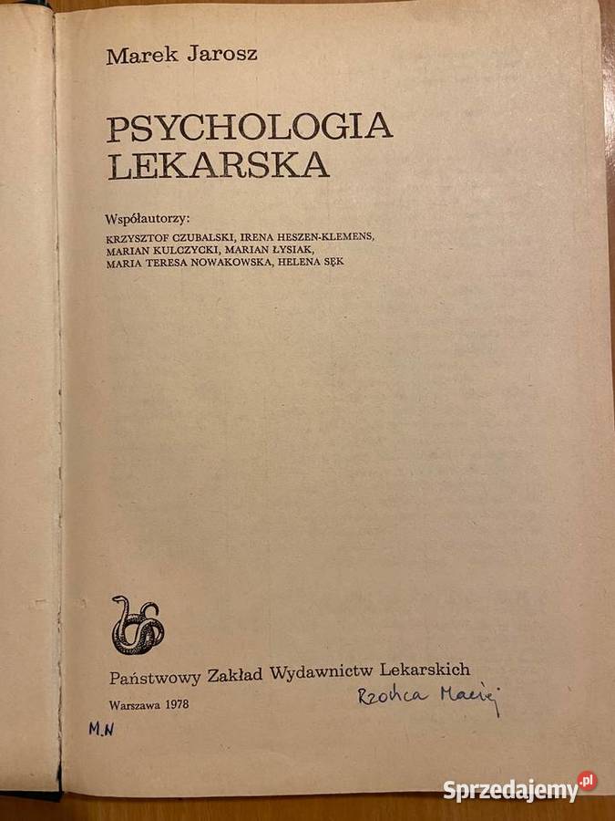 Marek Jarosz Psychologia lekarska śląskie