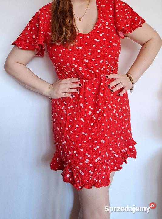 Czerwona sukienka damska Sinsay czerwony Łódź