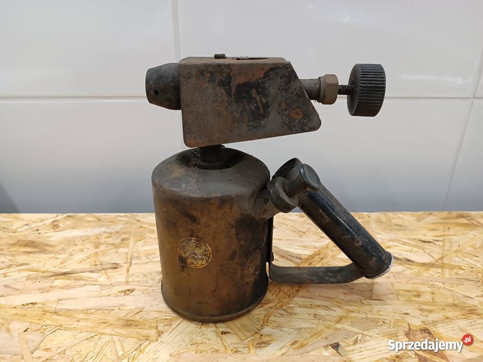 Stara sygnowana mosiężna Lut lampa palnik Wymysłów