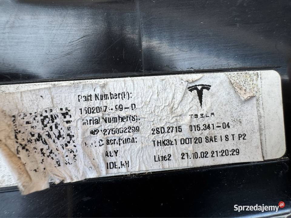 Lampa w błotnik tył prawa rh tesla 3 III Y Międzychód sprzedam
