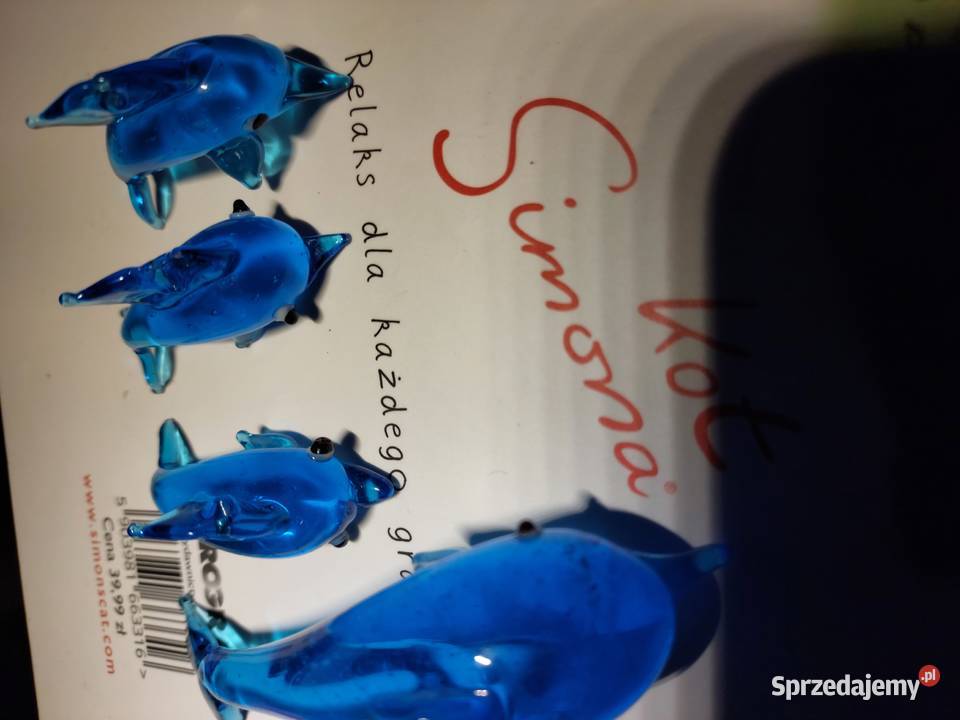 Małe szklane delfiny 41 PRL Wrocław sprzedam
