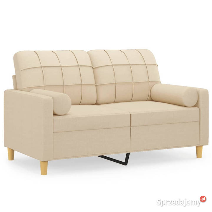 2osobowa sofa z poduszkami kremowa 120 tkanina Sofy i kanapy sprzedam