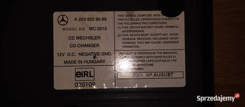 Zmieniarka płyt Mercedes sprzedam
